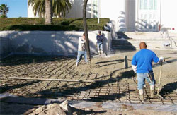 Patio During Decorative Concrete Construction repair.